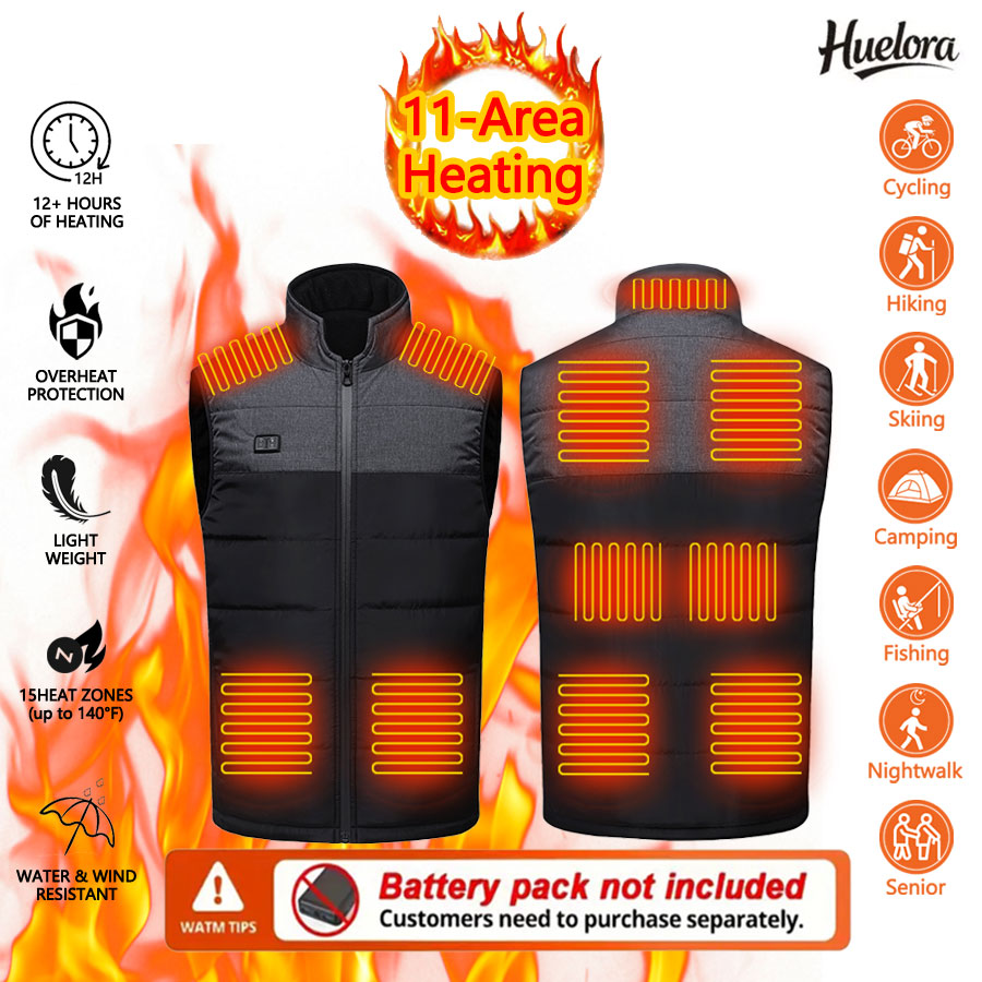 Outdoor Sport Coat - 11 área aquecida gola colete masculino
