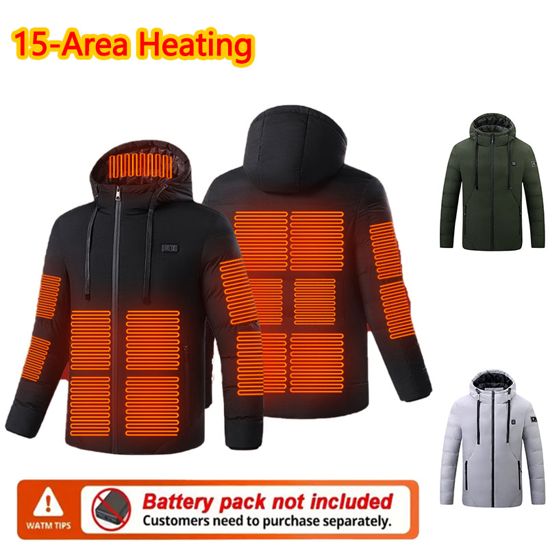 15 área aquecida jaqueta de in - Outdoor Sport Coat avaliação e preço