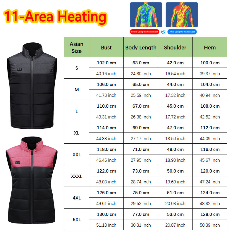 11 área aquecida gola colete m - Outdoor Sport Coat avaliação e preço